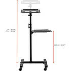 Celexon PT3020 Height adjustable twin-shelf projector tilting projection trolley finished in grey product image