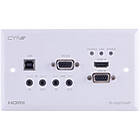 CYP IP-7000TXWP 2:1 4K HDMI/VGA with USB over IP transmitter wall plate Front View product image