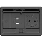 Kramer T-IN2-REC2(B) Rectangular 2 module surface access desk enclosure with lid finished in black product image