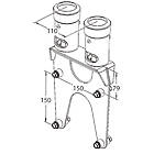 Unicol PS4 Twin Column to mounting bracket twin adaptors, Max 120kg product image