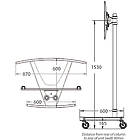 Unicol VS1000 EB TV/Monitor trolley, braked Scimitar base and 50×40cm shelf product image