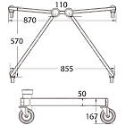 Unicol VSB VS1000 Unbraked K Wheeled Trolley Base product image