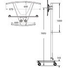 Unicol VSC1 2m high monitor trolley which can be dismantled for easy transportation product image