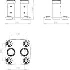 Unicol VSF2 21×21cm Compact bolt down base for twin column Unicol flat panel stand with 110mm centres product image