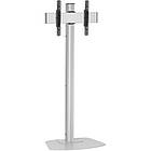 TV/Monitor Height Adjustable Floor Stand ‑ Silver